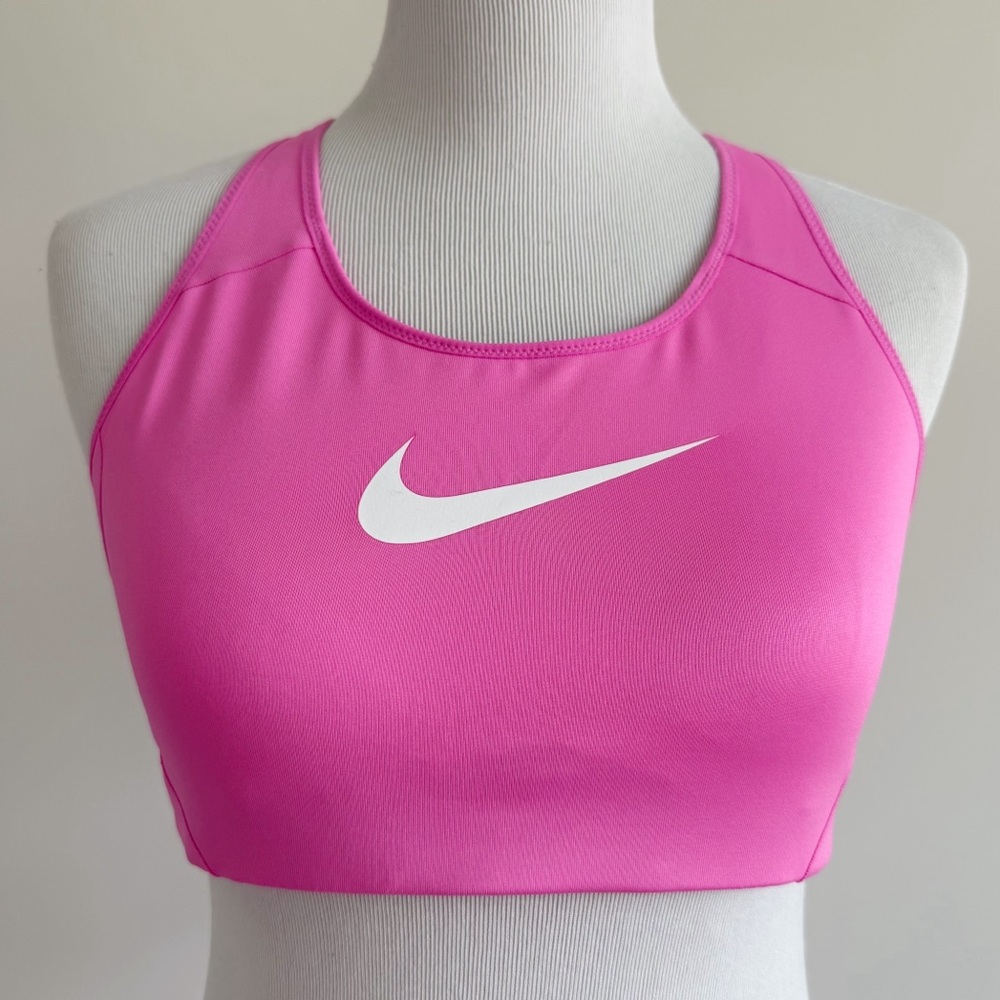 Nike Victory Shape 2.0 Sports Bra Womens Large Pink White Workout Padded Support